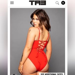 Red Ta3 Lacey swimsuit
